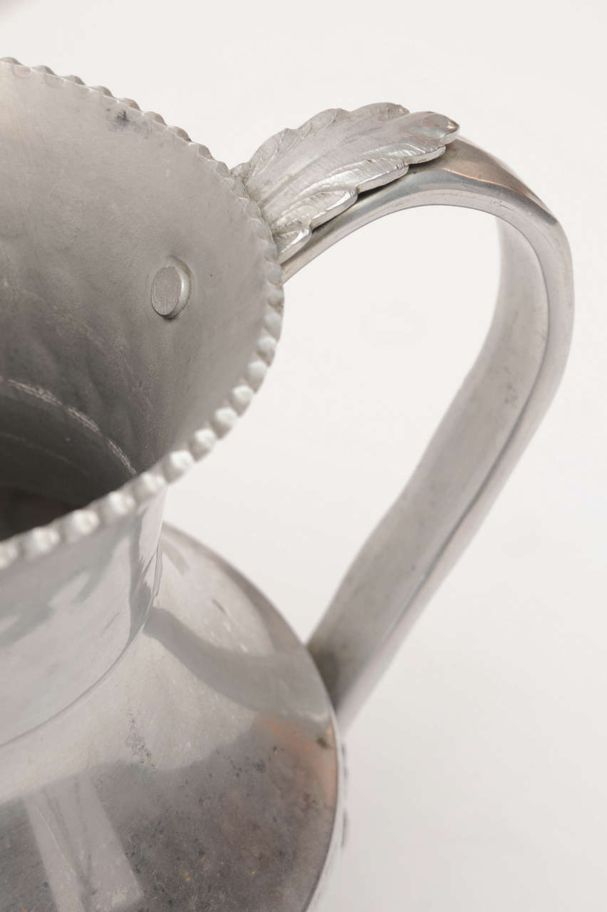 Mid-20th Century Cromwell Hand-Hammered Aluminium Pitcher, 1940 For Sale